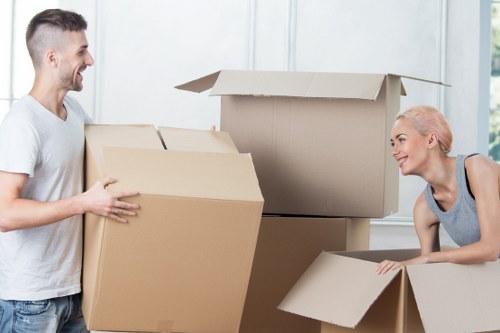 Packing and labelling office items for relocation