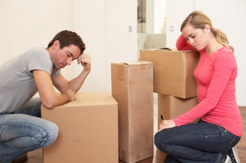 Loading office furniture for transport during an office removal in Wimbledon
