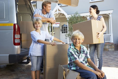 Packaged household items ready for moving day in Wimbledon
