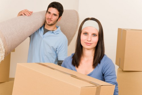Moving team handling apartment access during a Wimbledon relocation