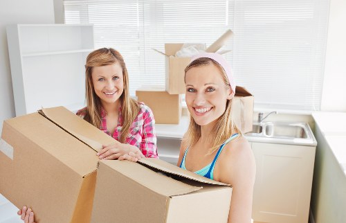 Office relocation items loaded into a moving truck near Wimbledon